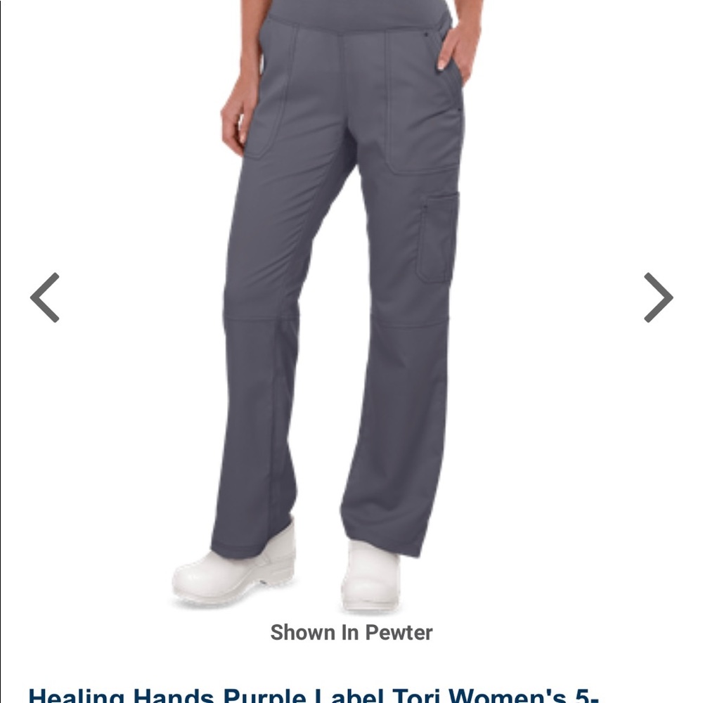 Nursing scrub pants. Tori. Healing Hands. Pewter XS-Tall